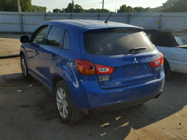 4A4AP3AU8FE042701 - 2015 MITSUBISHI OUTLANDER BLUE photo 3