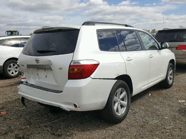 JTEDS41A992074962 - 2009 TOYOTA HIGHLANDER WHITE photo 4