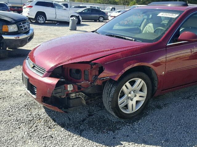 2G1WC581869108689 - 2006 CHEVROLET IMPALA LT RED photo 9