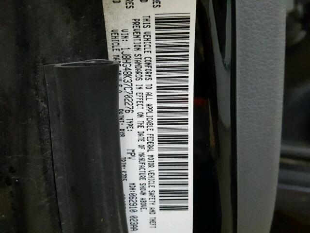 1J8HG48K37C702276 - 2007 JEEP COMMANDER BLACK photo 10