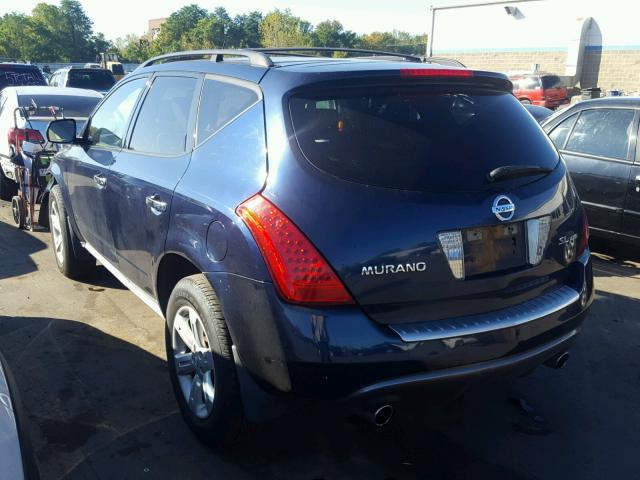 JN8AZ08W06W532751 - 2006 NISSAN MURANO SL BLUE photo 3