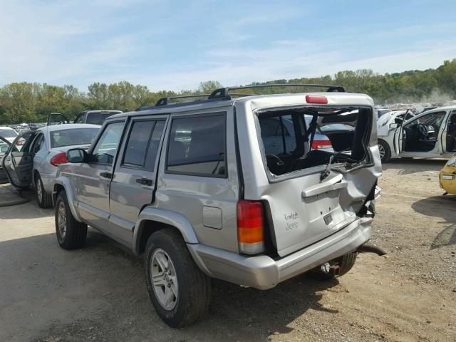 1J4FF58S01L532631 - 2001 JEEP CHEROKEE C SILVER photo 3