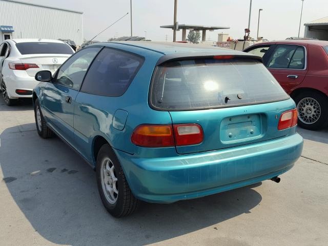 2HGEH2377RH519317 - 1994 HONDA CIVIC VX TEAL photo 3