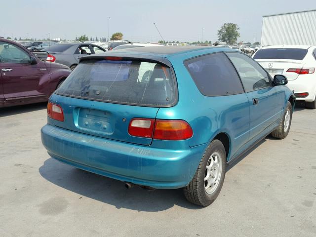 2HGEH2377RH519317 - 1994 HONDA CIVIC VX TEAL photo 4