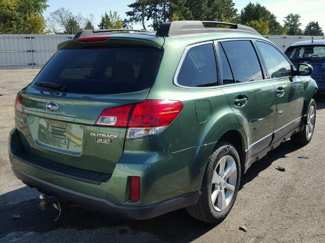 4S4BRCCC0D3267225 - 2013 SUBARU OUTBACK GREEN photo 4