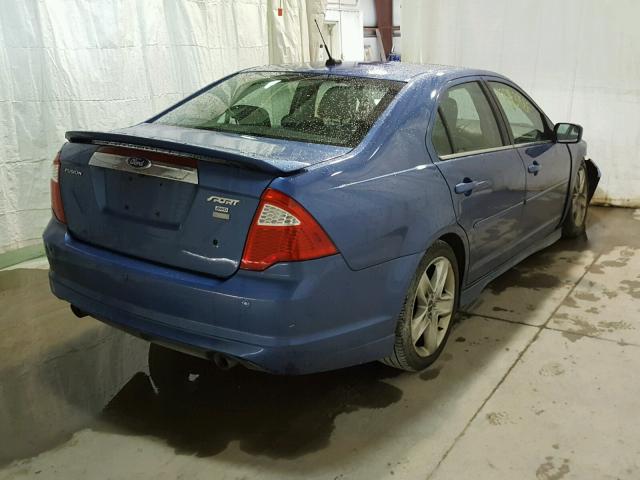 3FAHP0DC1AR183788 - 2010 FORD FUSION SPO BLUE photo 4