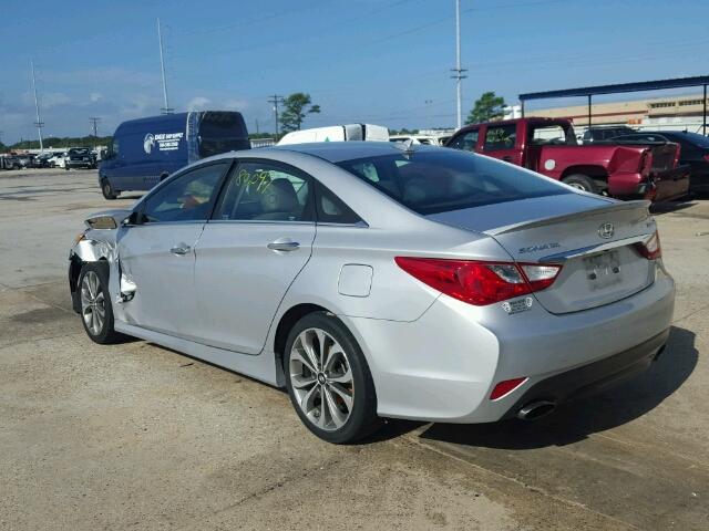 5NPEC4ABXEH852662 - 2014 HYUNDAI SONATA SE SILVER photo 3