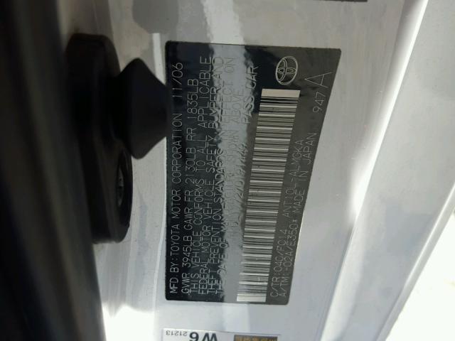 JTKDE177270191449 - 2007 TOYOTA SCION TC 白色 照片 10