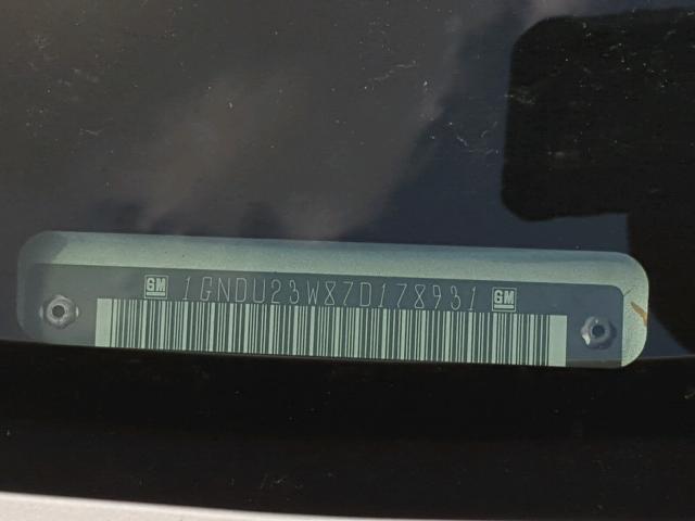 1GNDU23W87D178931 - 2007 CHEVROLET UPLANDER L ვერცხლისფერი ფოტო 10