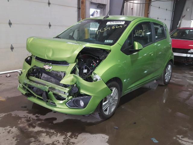 KL8CD6S98EC486247 - 2014 CHEVROLET SPARK 1LT GREEN photo 2