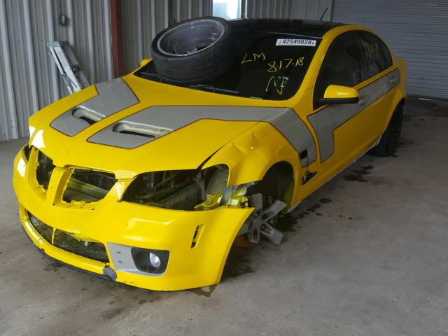 6G2EC57Y79L202942 - 2009 PONTIAC G8 GT YELLOW photo 2