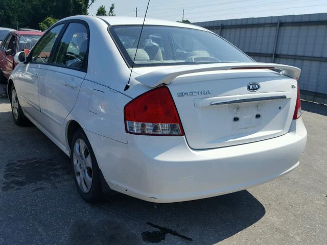 KNAFE121785535149 - 2008 KIA SPECTRA EX WHITE photo 3