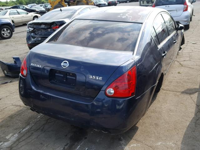 1N4BA41E14C909642 - 2004 NISSAN MAXIMA SE BLUE photo 4