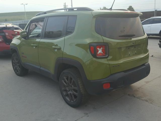 ZACCJBBT8GPC99822 - 2016 JEEP RENEGADE L GREEN photo 3