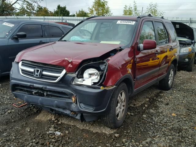 JHLRD78812C071632 - 2002 HONDA CR-V EX MAROON photo 2