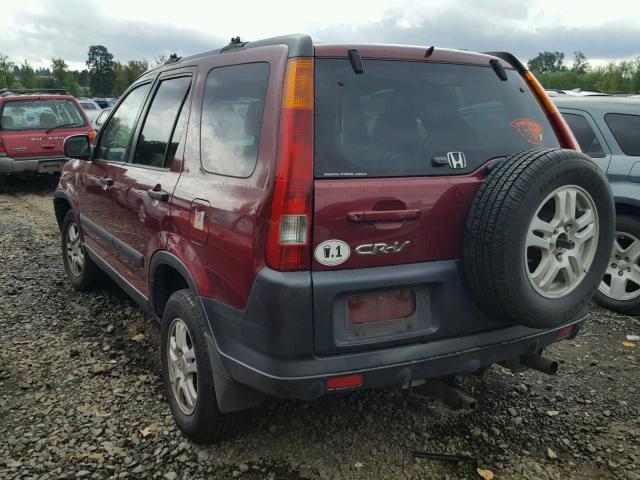 JHLRD78812C071632 - 2002 HONDA CR-V EX MAROON photo 3