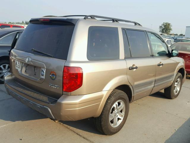 2HKYF18194H620259 - 2004 HONDA PILOT LX BROWN photo 4