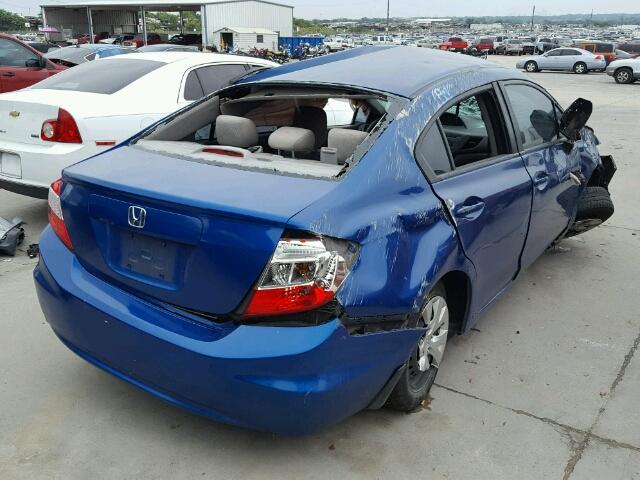 2HGFB2F56CH570153 - 2012 HONDA CIVIC LX BLUE photo 4