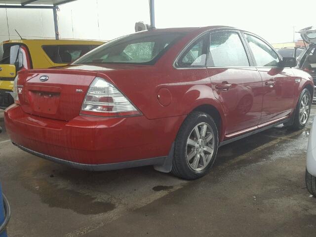 1FAHP24W89G101290 - 2009 FORD TAURUS SEL RED photo 4