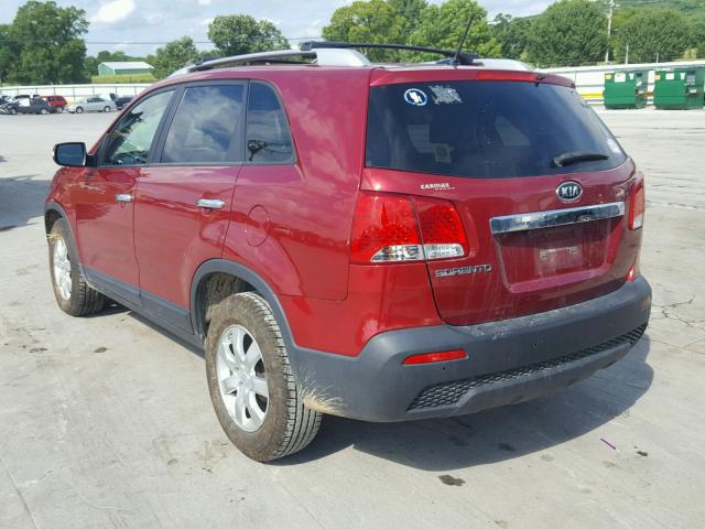 5XYKT4A11BG087760 - 2011 KIA SORENTO BA RED photo 3