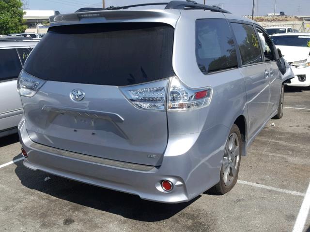 5TDXZ3DC2HS880234 - 2017 TOYOTA SIENNA SE CHARCOAL photo 4