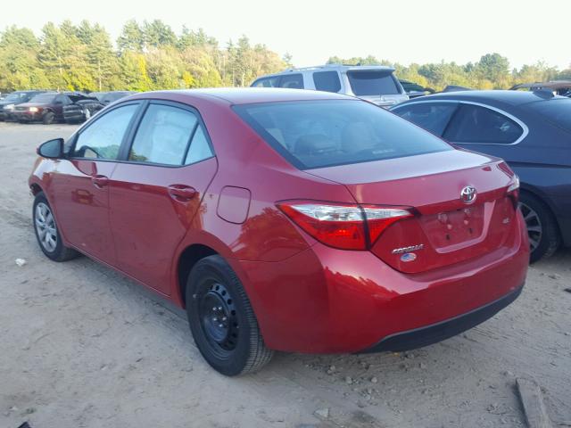 2T1BURHE2FC397677 - 2015 TOYOTA COROLLA RED photo 3