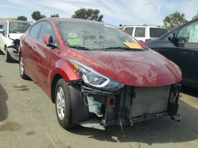 5NPDH4AE2FH549738 - 2015 HYUNDAI ELANTRA SE RED photo 1