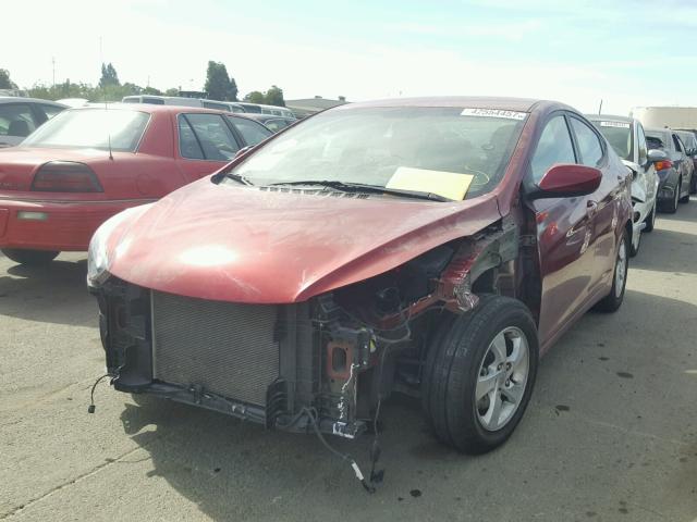 5NPDH4AE2FH549738 - 2015 HYUNDAI ELANTRA SE RED photo 2