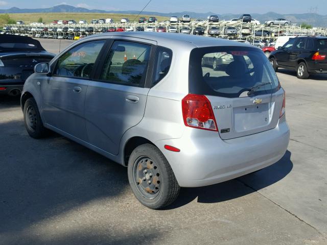 KL1TD66666B536553 - 2006 CHEVROLET AVEO BASE Күміс фото 3