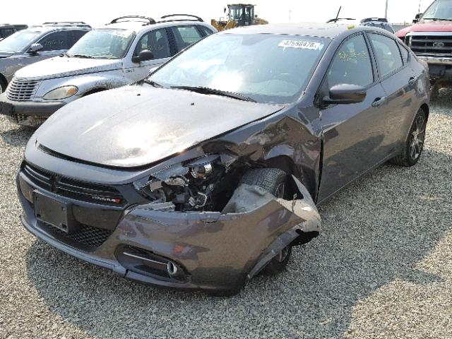 1C3CDFBB6FD165981 - 2015 DODGE DART SXT GRAY photo 2