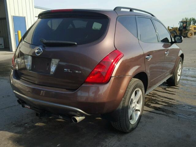 JN8AZ08W23W207997 - 2003 NISSAN MURANO SL BROWN photo 4