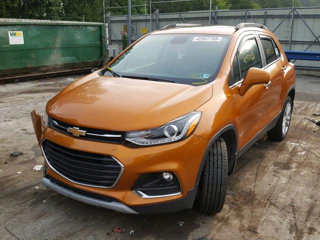 3GNCJRSB4HL173488 - 2017 CHEVROLET TRAX PREMI ORANGE photo 2