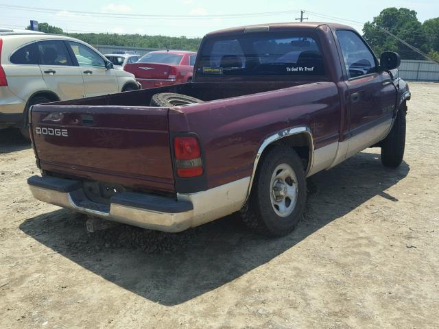 1B7HC16X81S227351 - 2001 DODGE RAM 1500 MAROON photo 4