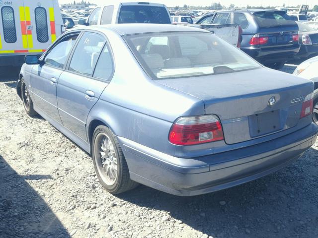 WBADT63402CH97457 - 2002 BMW 530 I AUTO BLUE photo 3