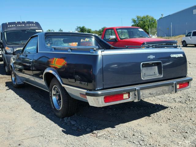 3GCCW80H9HS912050 - 1987 CHEVROLET EL CAMINO BLUE photo 3