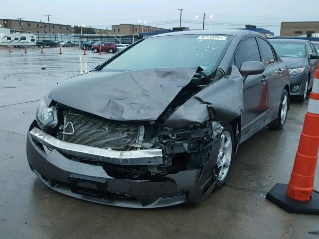 2HGFA16599H532678 - 2009 HONDA CIVIC LX GRAY photo 2