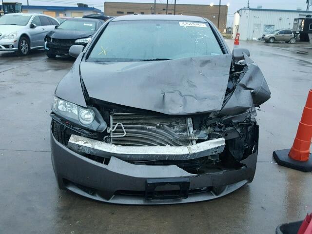 2HGFA16599H532678 - 2009 HONDA CIVIC LX GRAY photo 9