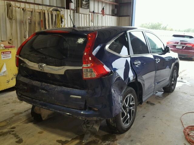 2HKRM3H41GH520743 - 2016 HONDA CR-V SE BLUE photo 4