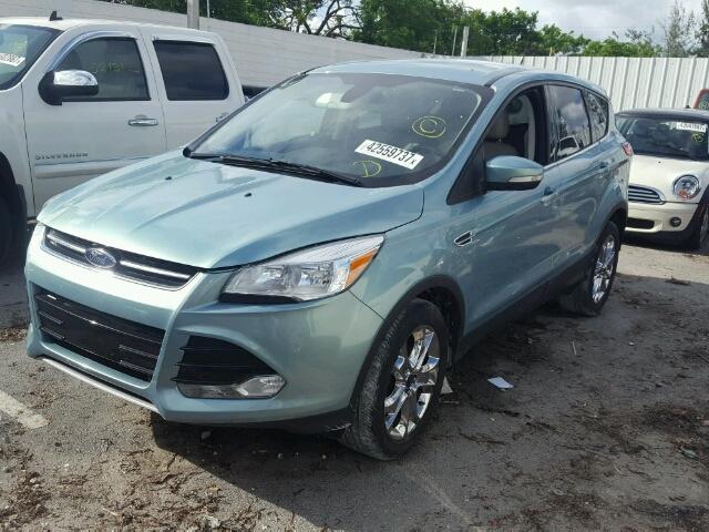 1FMCU0HX6DUD49127 - 2013 FORD ESCAPE GREEN photo 2