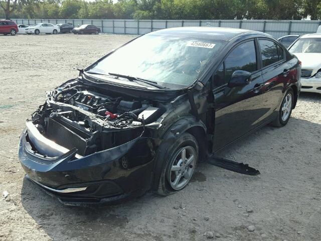 2HGFB2F5XDH565605 - 2013 HONDA CIVIC LX BLACK photo 2