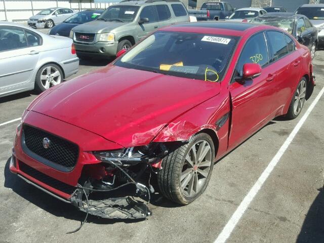 SAJAE4BG6HA964259 - 2017 JAGUAR XE PRESTIG RED photo 2