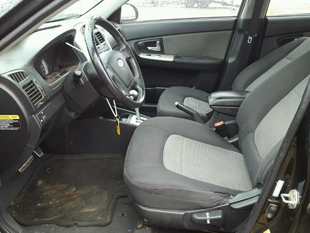 KNAFE121085011616 - 2008 KIA SPECTRA EX BLACK photo 5