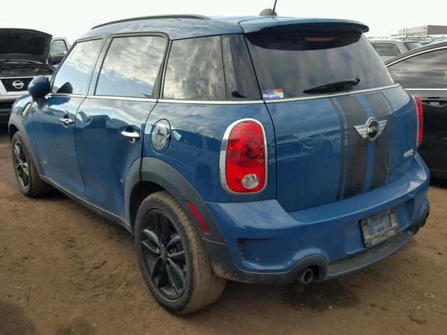 WMWZC5C5XCWL62869 - 2012 MINI COOPER S C BLUE photo 3