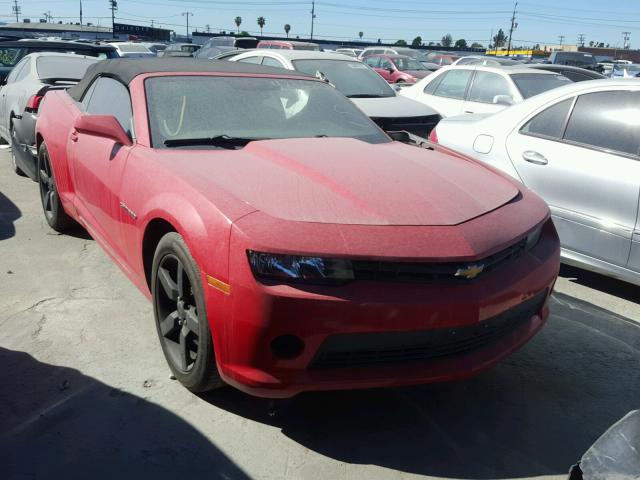 2G1FB3D30E9152960 - 2014 CHEVROLET CAMARO LT RED photo 1