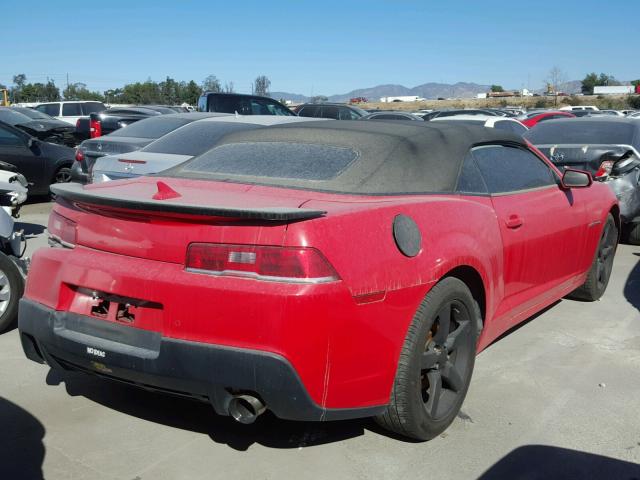 2G1FB3D30E9152960 - 2014 CHEVROLET CAMARO LT RED photo 4