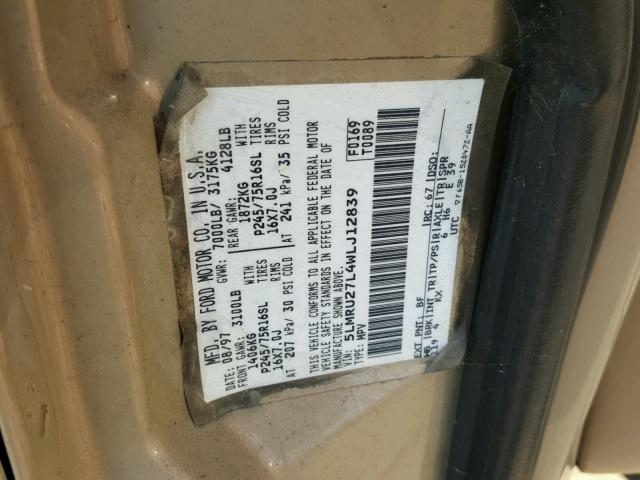 5LMRU27L4WLJ12839 - 1998 LINCOLN NAVIGATOR ვერცხლისფერი ფოტო 10