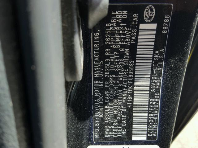 4T1BF1FK1FU995682 - 2015 TOYOTA CAMRY LE BLACK photo 10