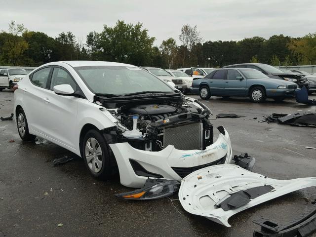 5NPDH4AE6GH665526 - 2016 HYUNDAI ELANTRA SE WHITE photo 1