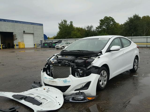 5NPDH4AE6GH665526 - 2016 HYUNDAI ELANTRA SE WHITE photo 2