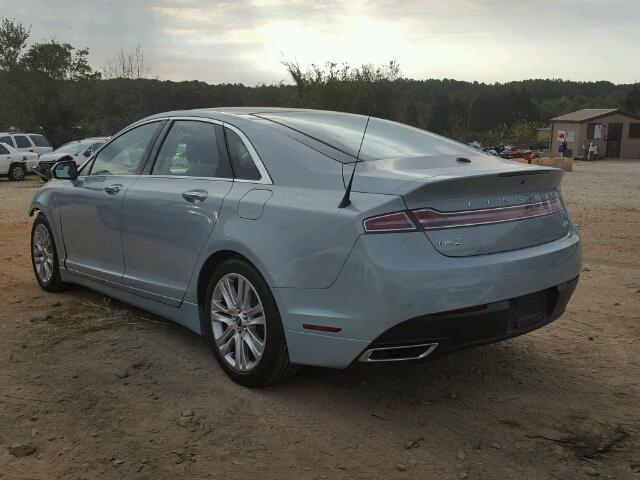 3LN6L2LU0DR800388 - 2013 LINCOLN MKZ HYBRID BLUE photo 3